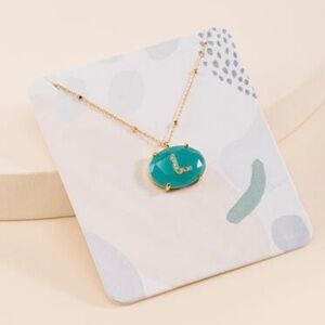 Francescas L Initial Faceted Stone Necklace